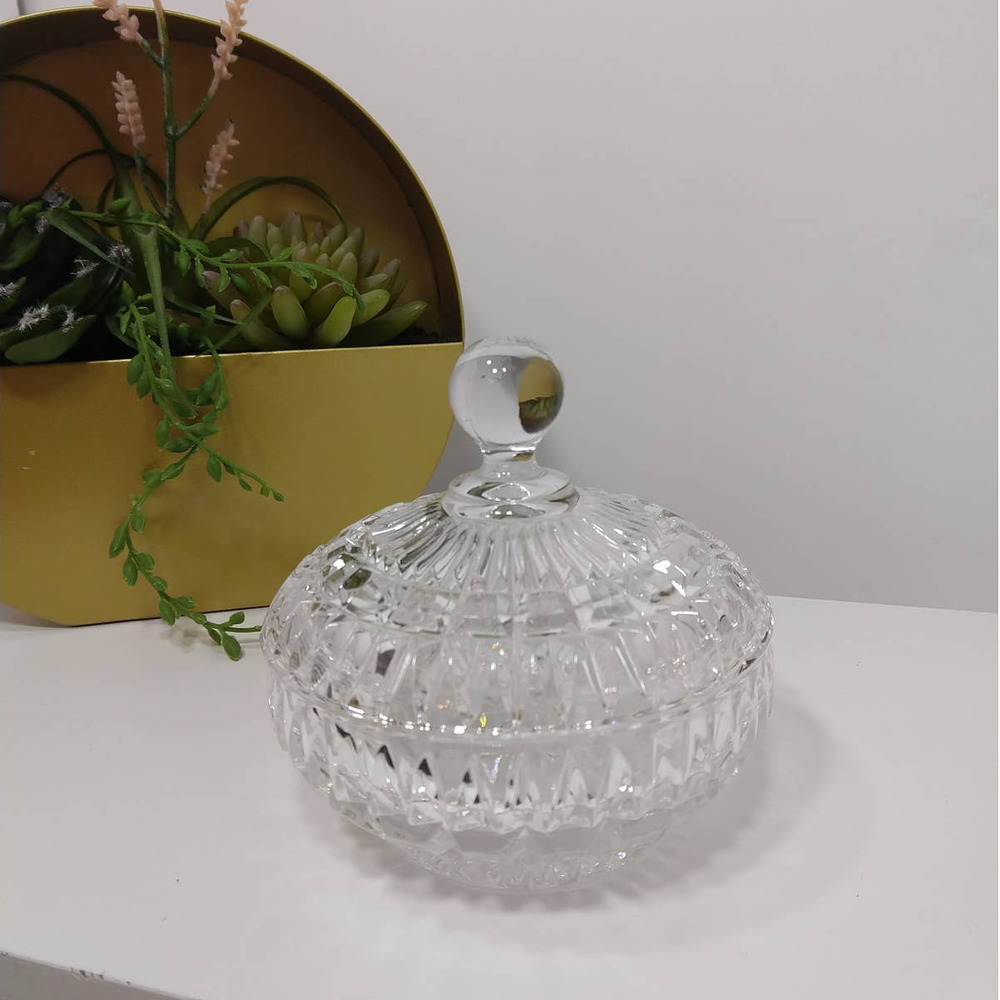 Crystale D'adriana  Lead Crystal Lidded Candy Dish